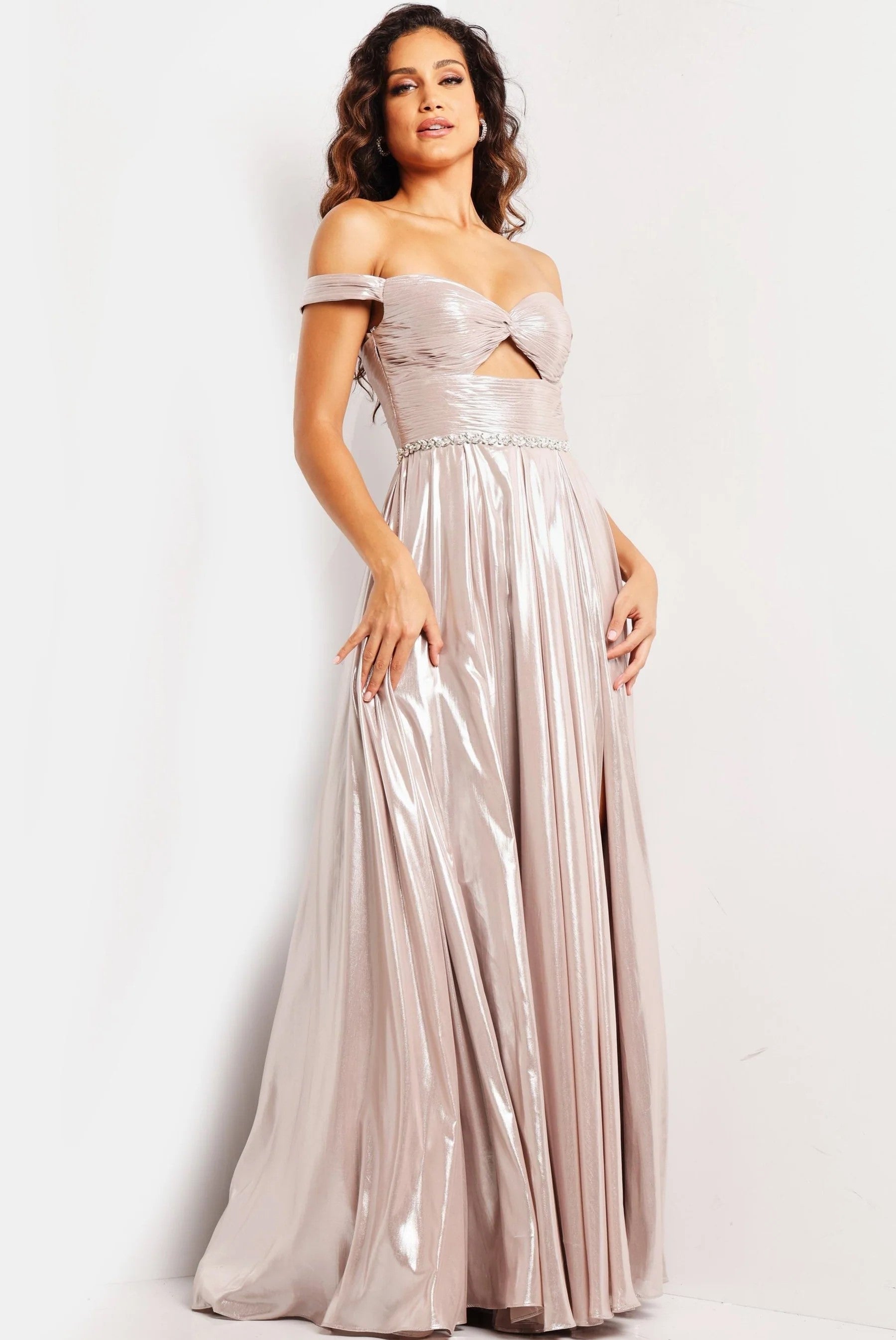Vestido Taupe Modelo 37381 Jovani