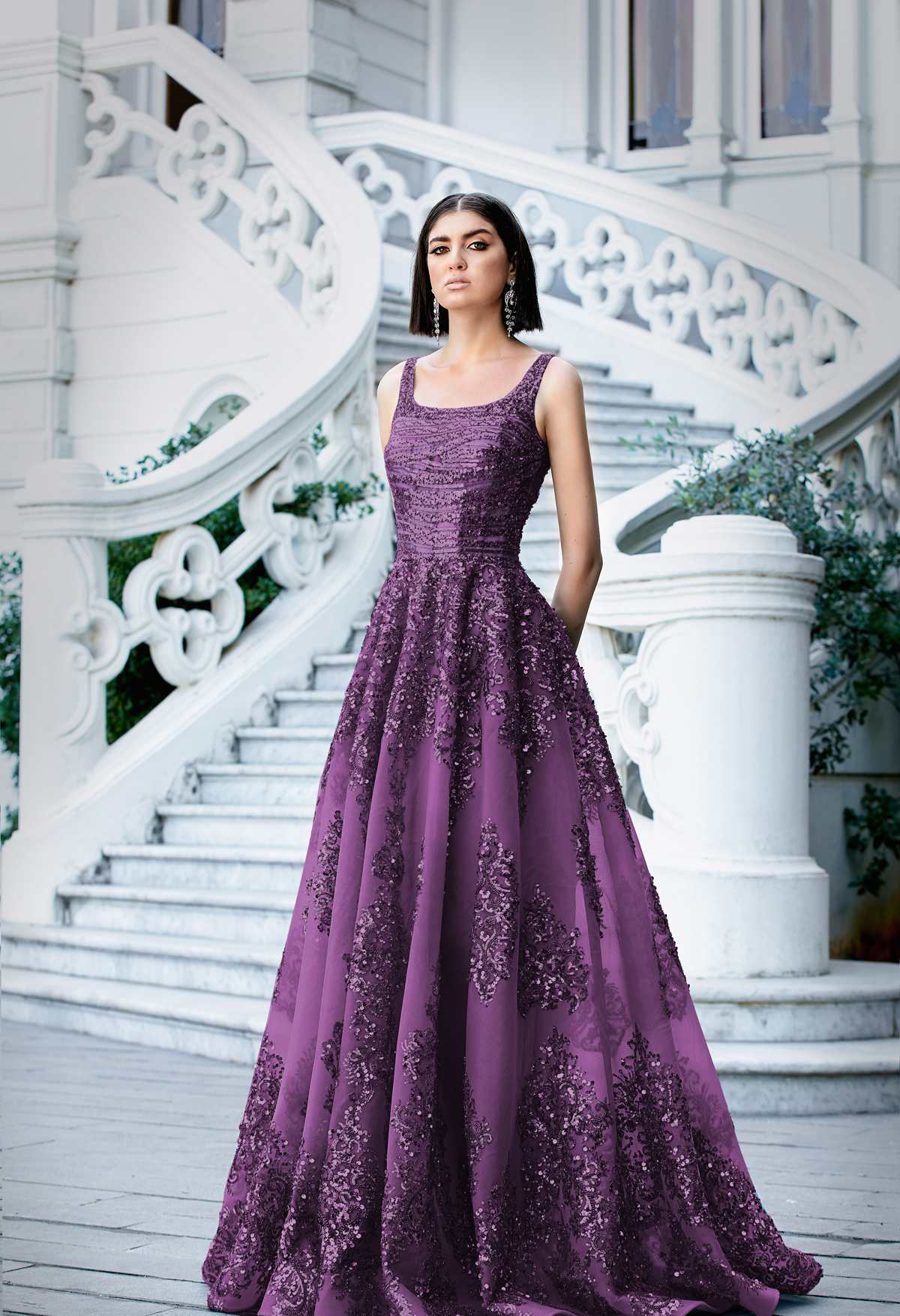 Vestido Largo Color Wine Azzure