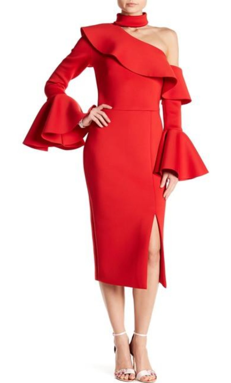 Vestido rojo corto con mangas - Laila's Dress