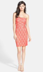 Vestido corto coral escote recto - Laila's Dress