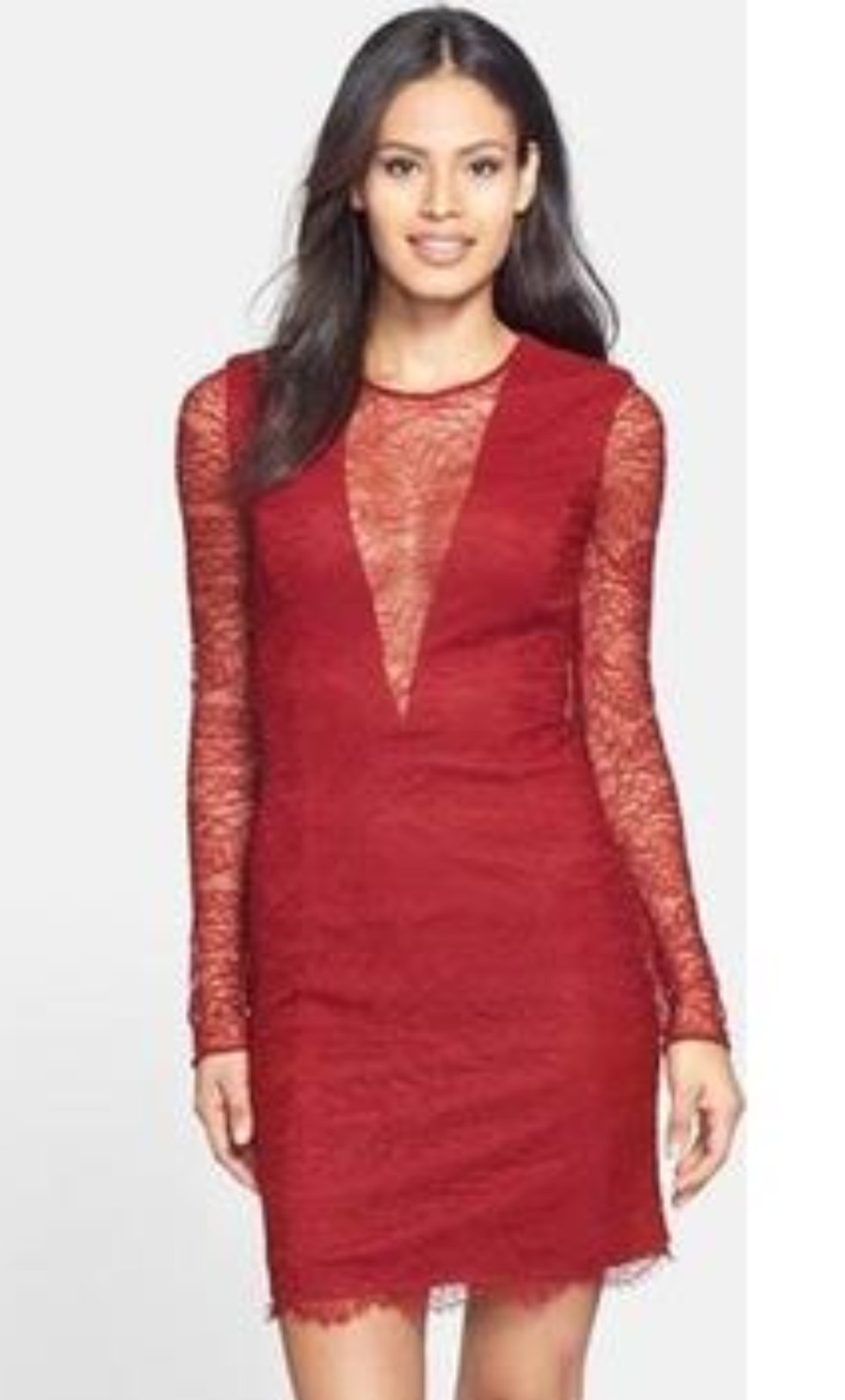 Vestido corto color vino con mangas - Laila's Dress