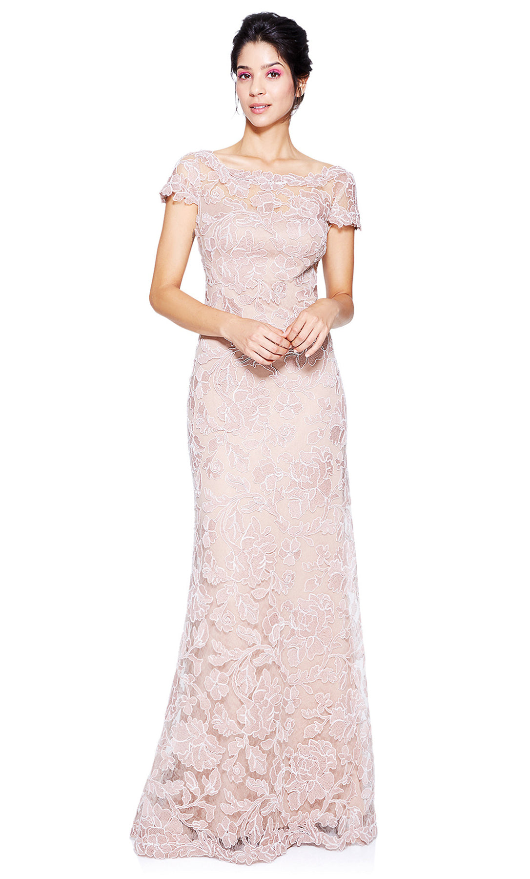 Vestido largo Tadashi Shoji manga corta - Laila's Dress