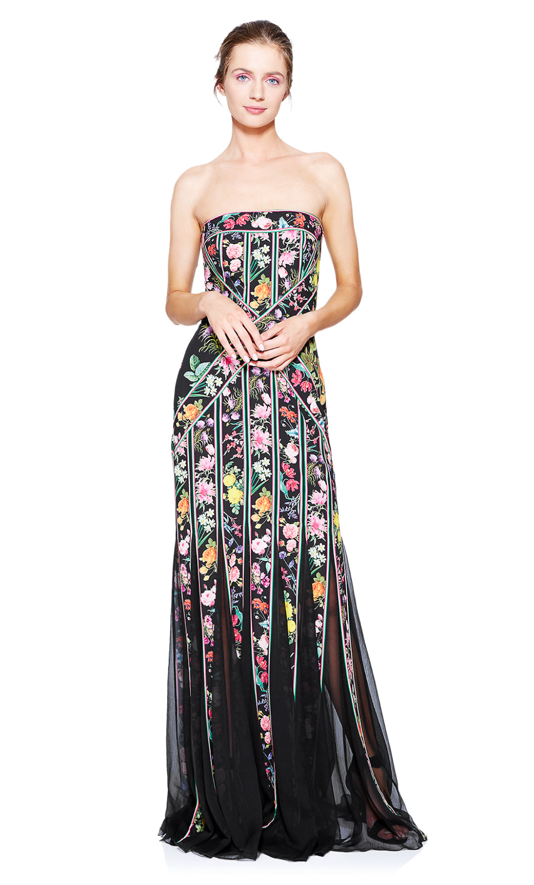 Vestido negro multicolor escote recto - Laila's Dress