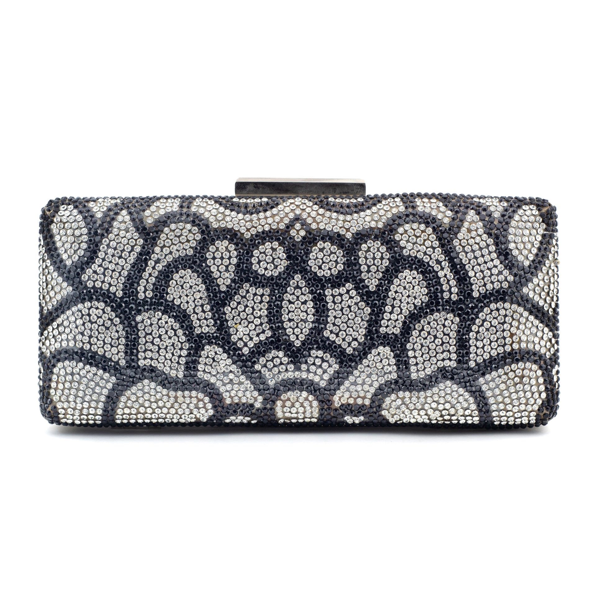 Bolsa de mano con diseño de pedrería negro y plateado - Laila's Dress
