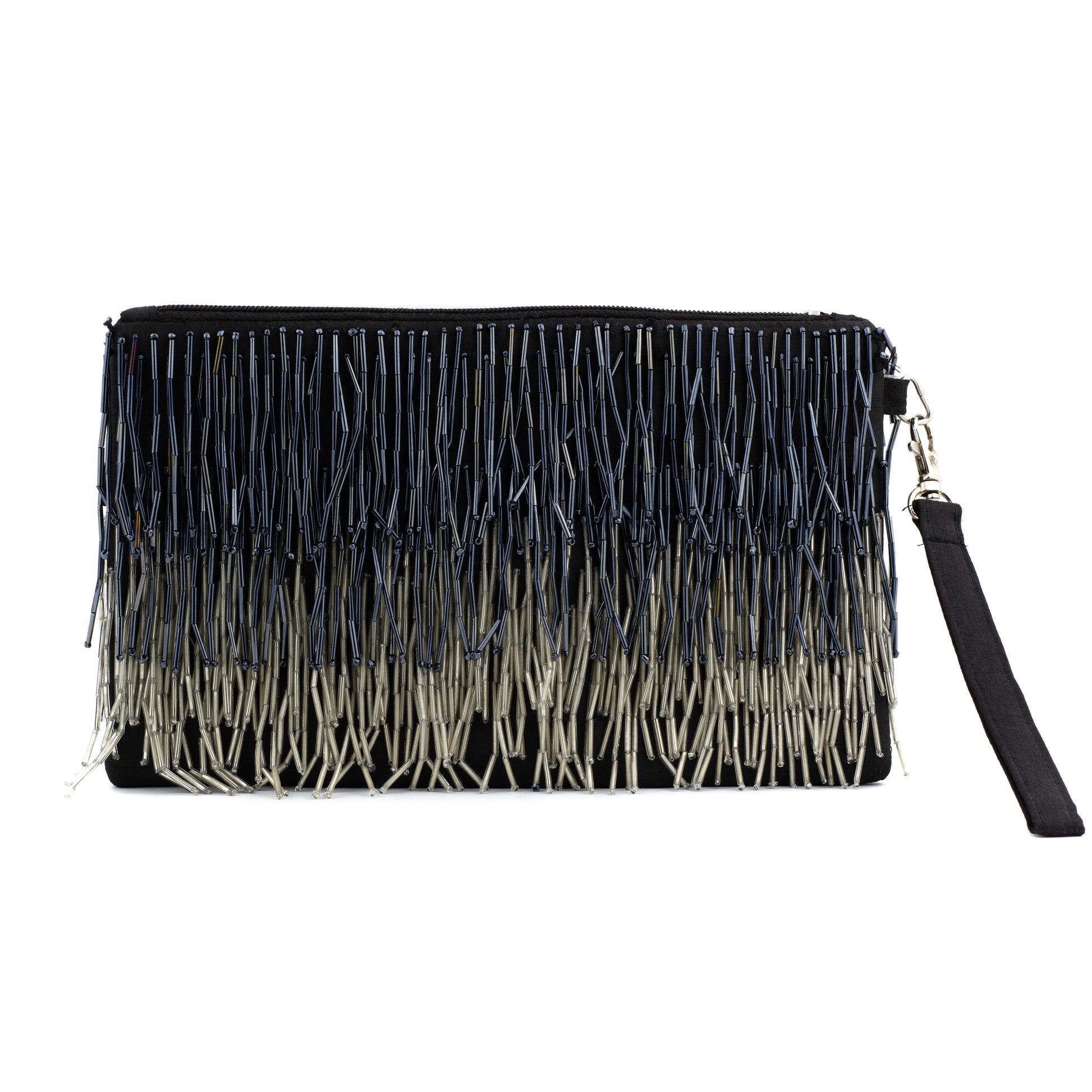 Bolsa de mano negra con flecos - Laila's Dress