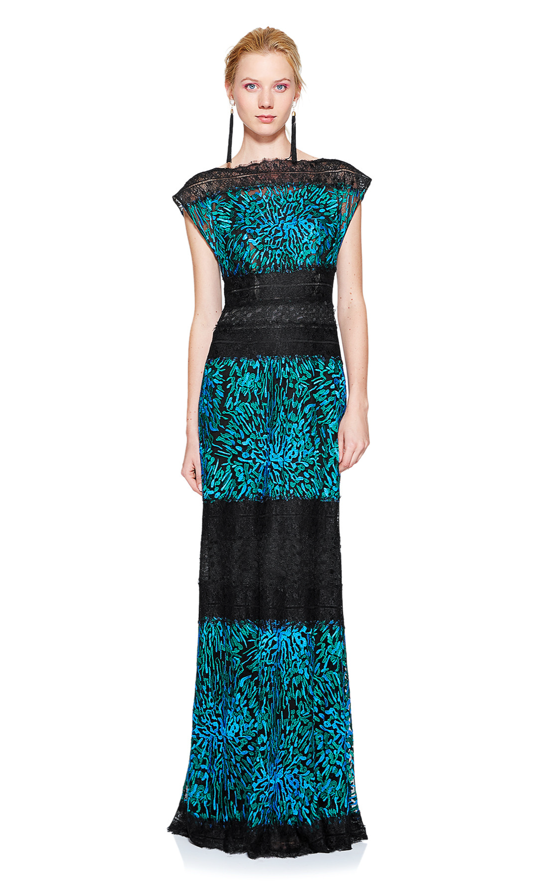 Vestido Tadashi shoji con transparencia en falda - Laila's Dress