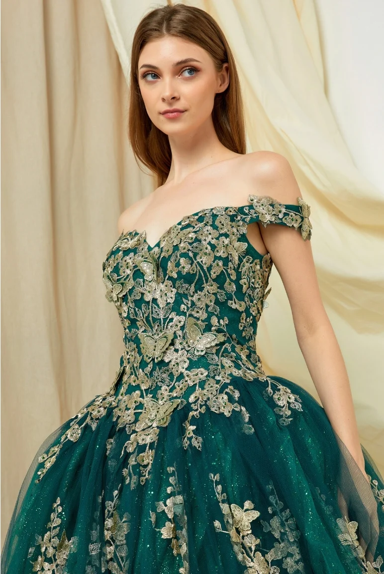 Vestido de XV Años Red/Hunter Green WF73977