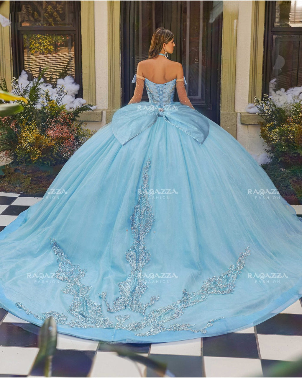 Vestido De XV Años Sky Blue Modelo EV52-652