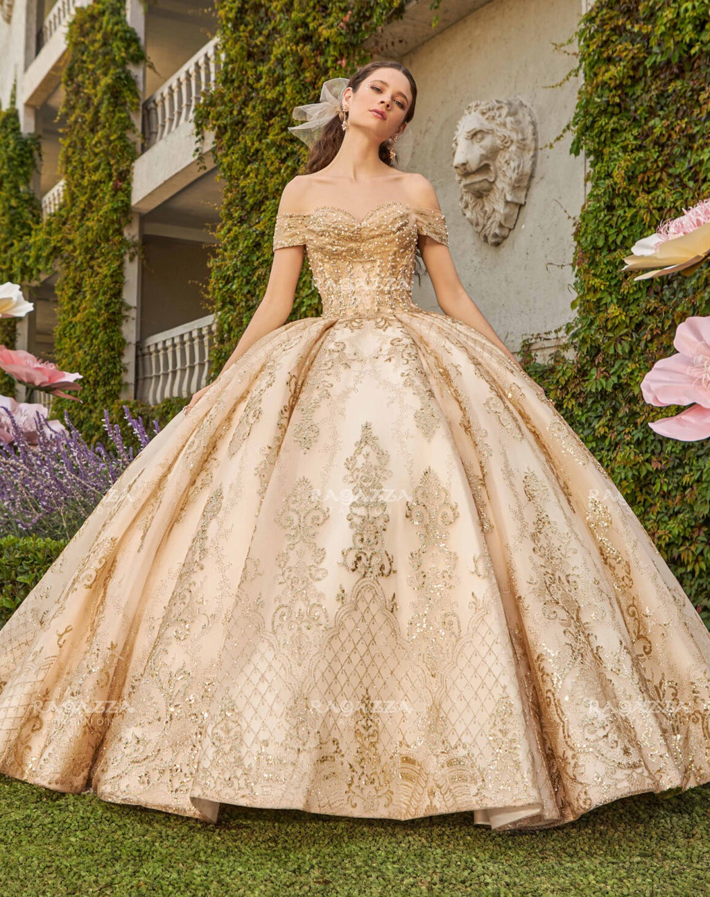 Vestido De XV Años Gold Modelo EV39-639