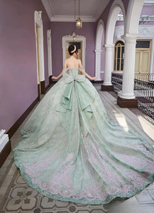 Vestido De XV Años Green Pink Midwestdress Modelo FRN2019