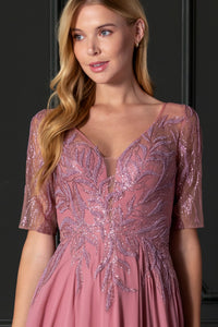 Vestido Largo Dusty Rose/Ice Blue Modelo TG21021