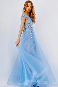 Vestido Largo Sky Blue Modelo JVN23698 Jovani