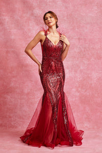 Vestido Largo Rojo Modelo MD20232