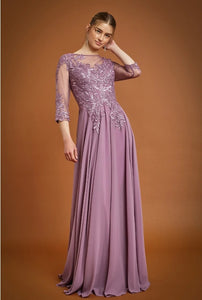 Vestido Largo Dusty Purple Modelo MF7001