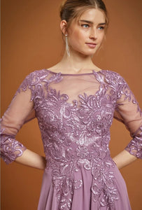 Vestido Largo Dusty Purple Modelo MF7001