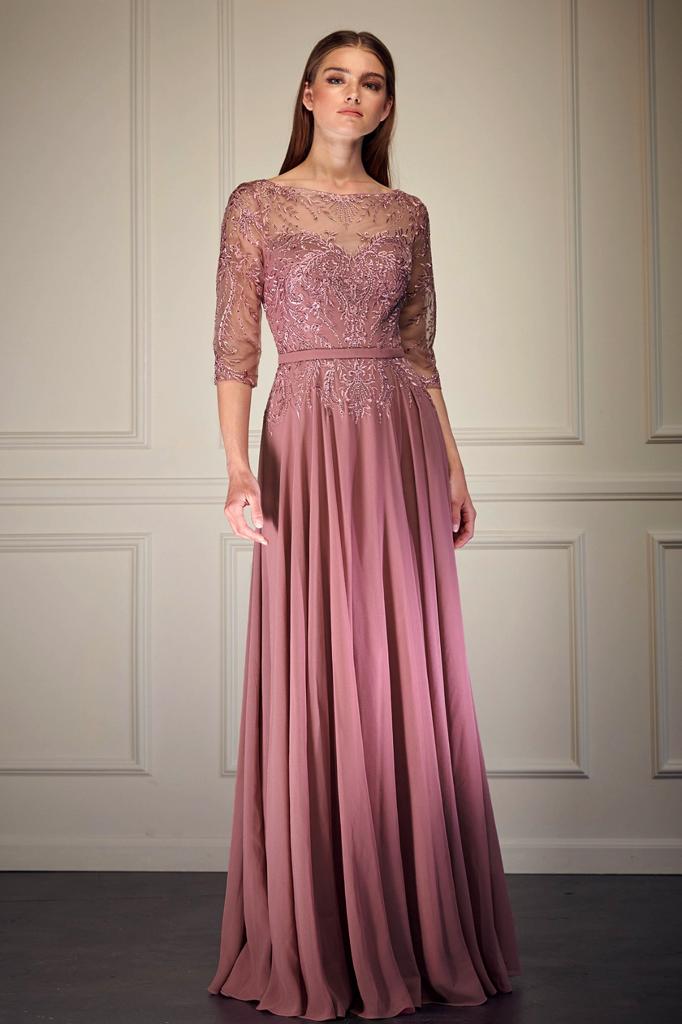 Vestido Largo Bicicicoty Dusty Rose Modelo PS5016