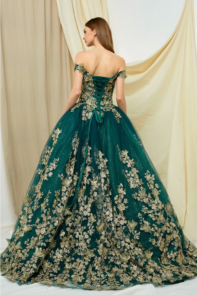 Vestido de XV Años Red/Hunter Green WF73977