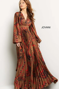 Vestido Marron Jovani Modelo 08162