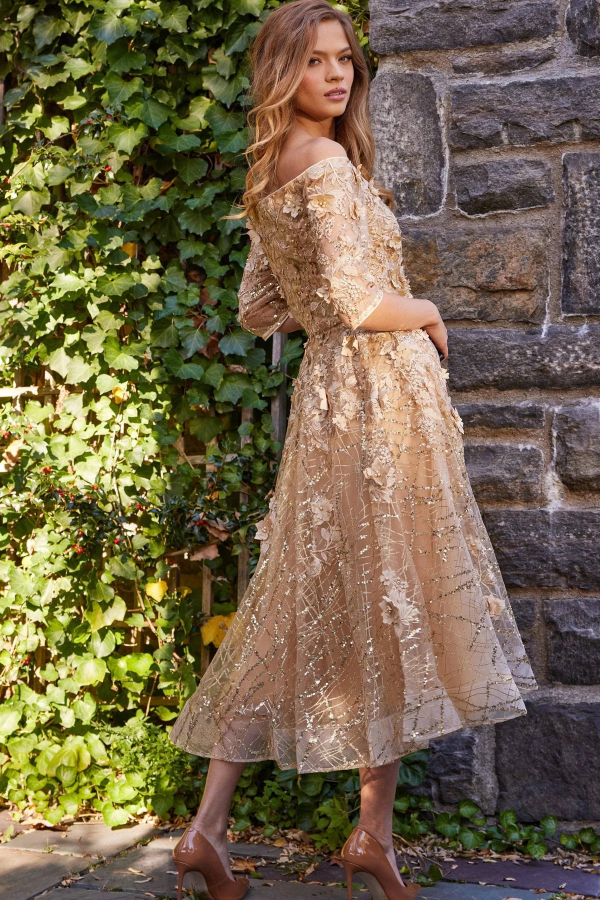 Vestido Champagne Jovani Modelo 06637A