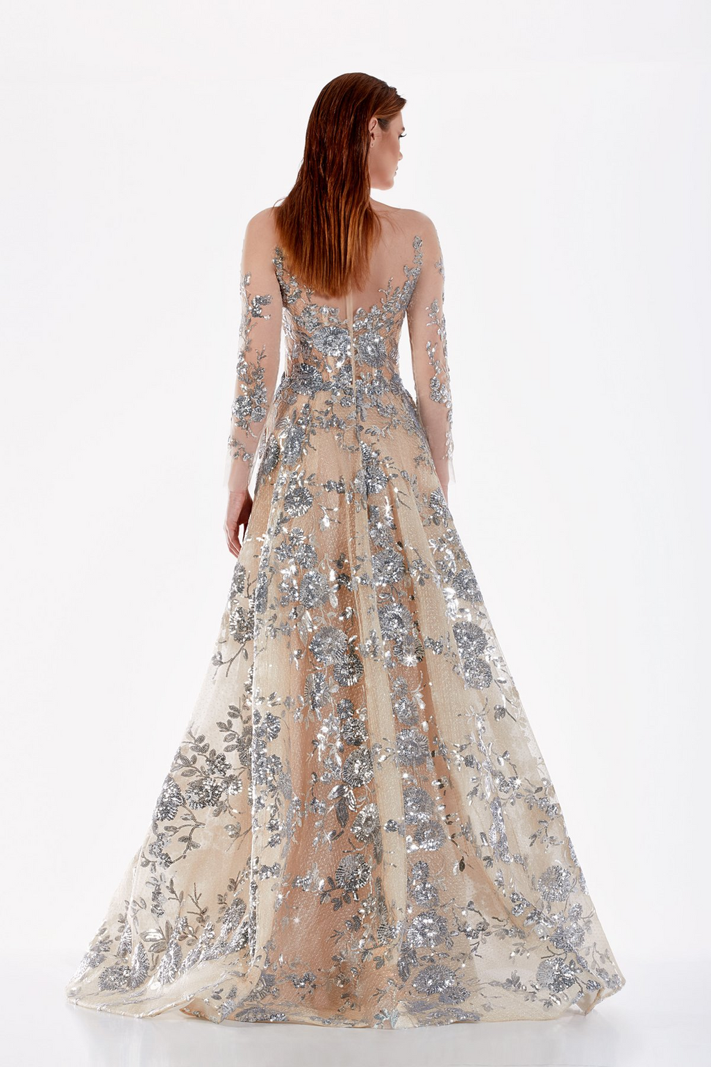 Vestido Largo Color Skin SIlver Azzure