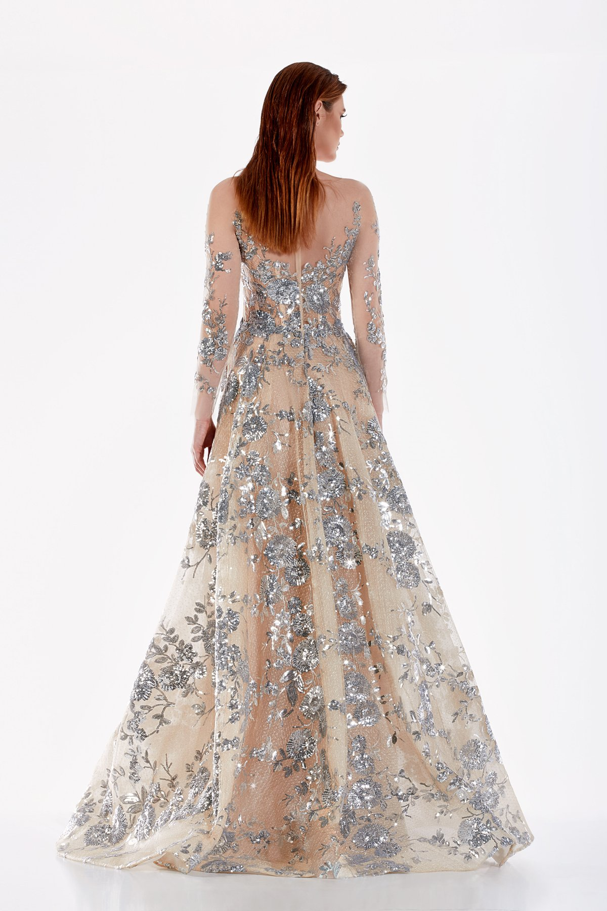 Vestido Largo Color Skin SIlver Azzure