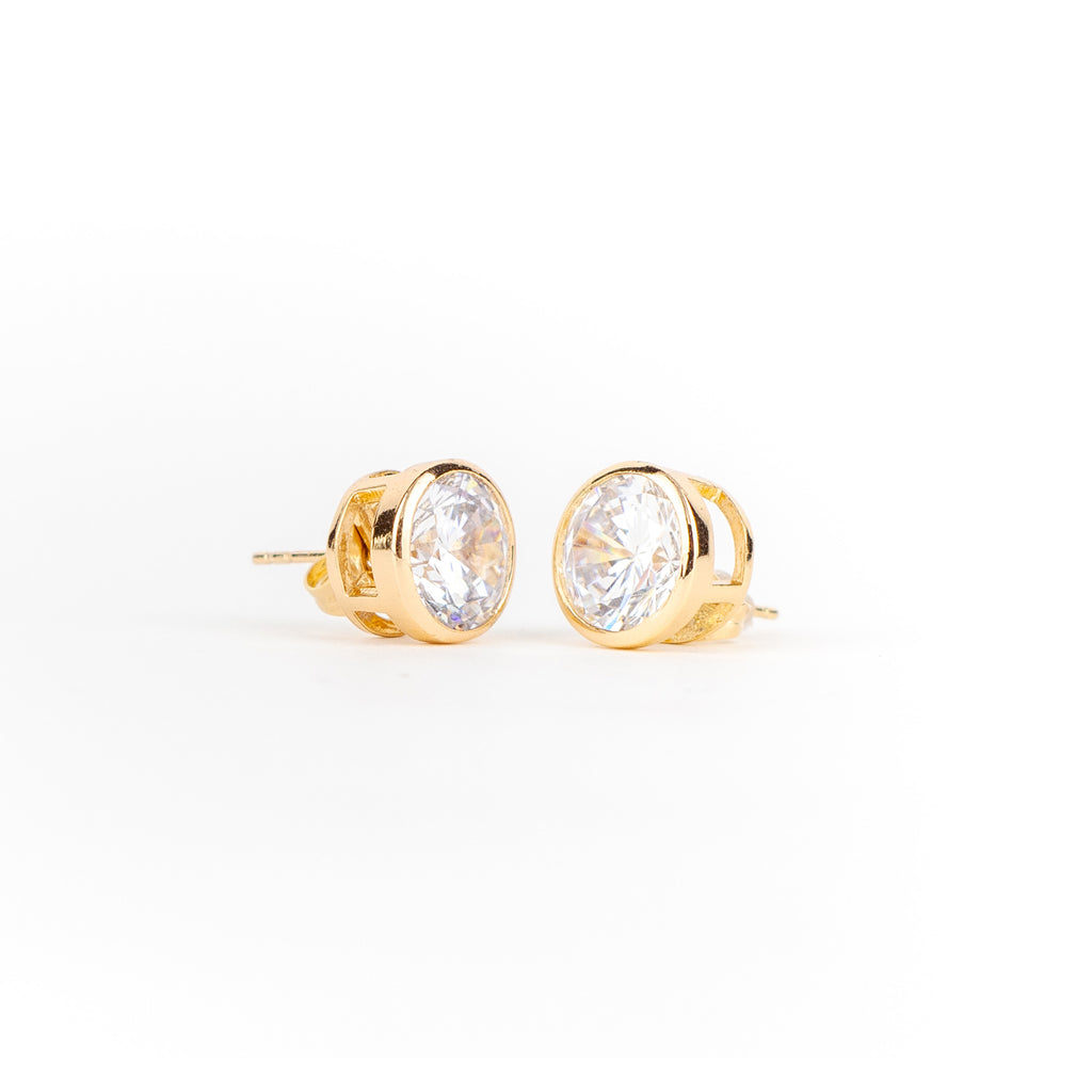 Aretes dorados con brillantes - Laila's Dress
