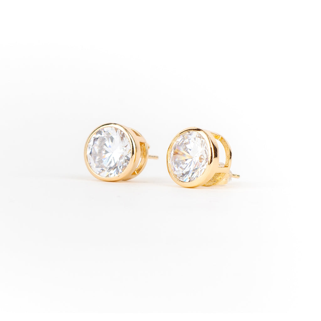 Aretes dorados con brillantes - Laila's Dress