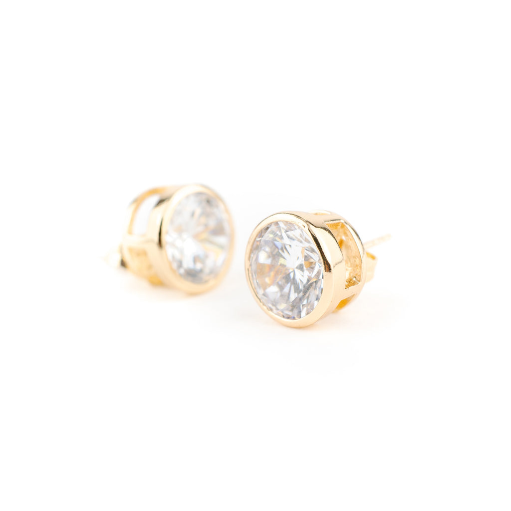 Aretes dorados con brillantes - Laila's Dress