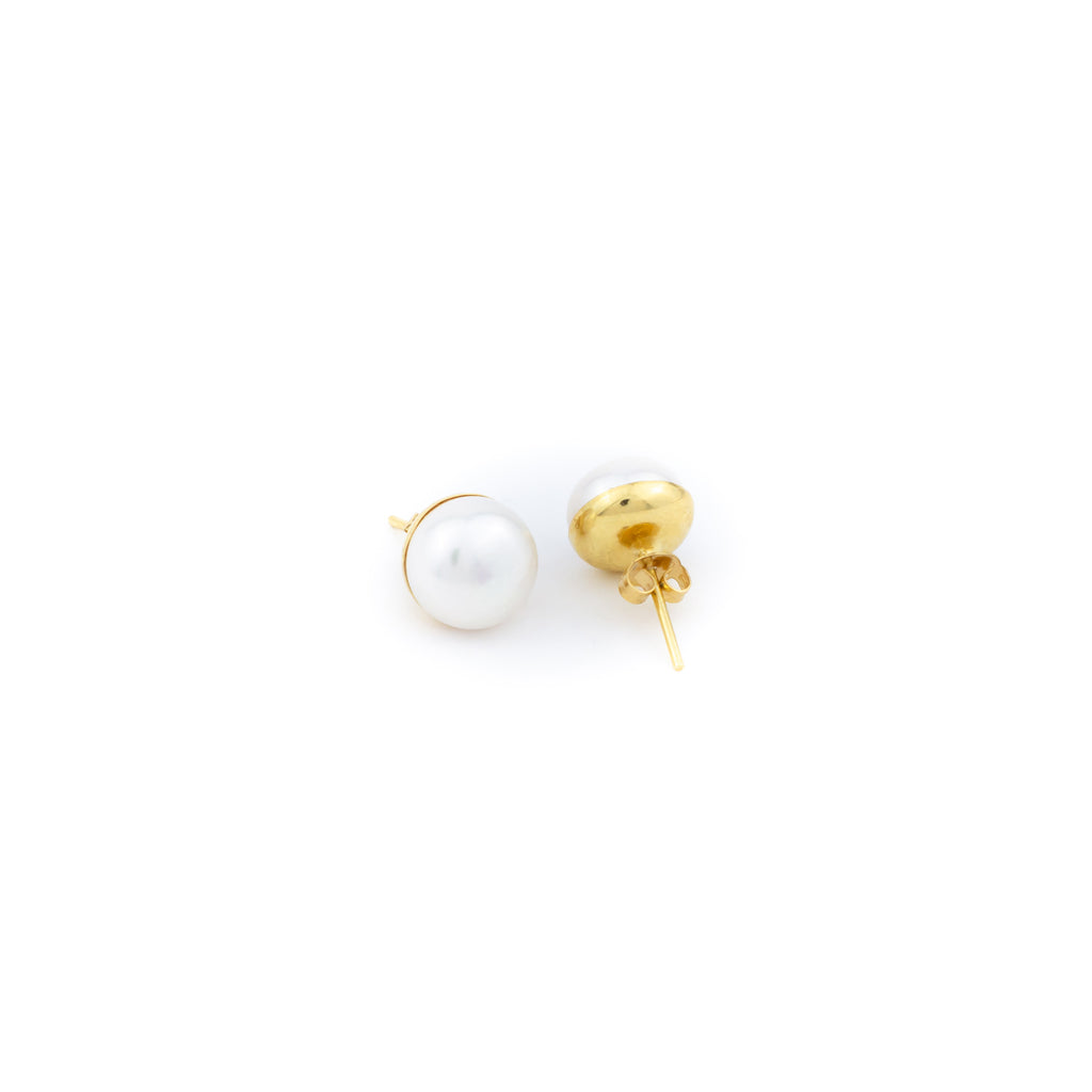 Aretes dorados de perla - Laila's Dress