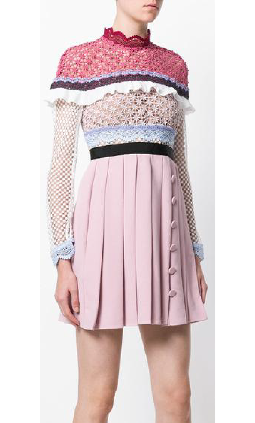 Vestido corto rosa con solapa - Laila's Dress