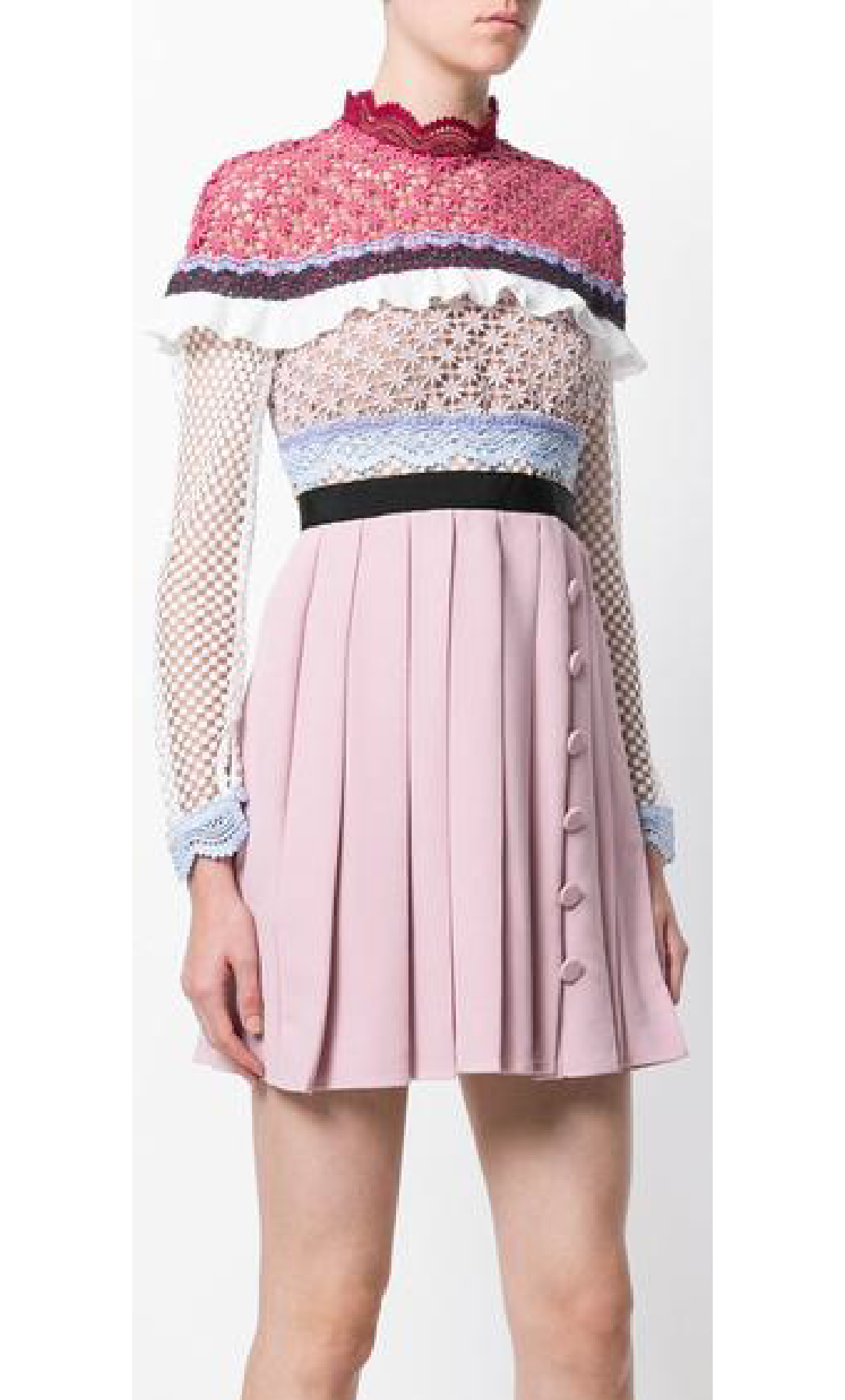 Vestido corto rosa con solapa - Laila's Dress
