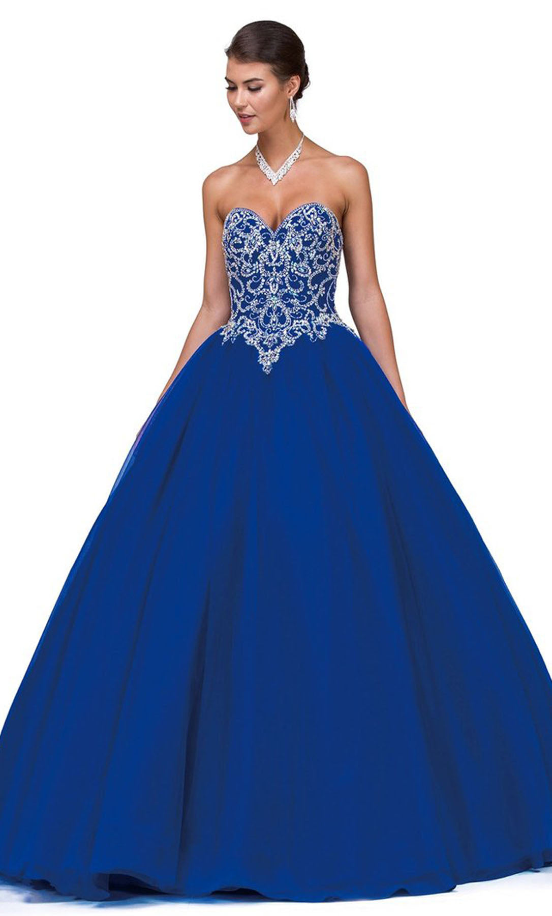 Vestido XV Años cobalt escote corazón - Laila's Dress