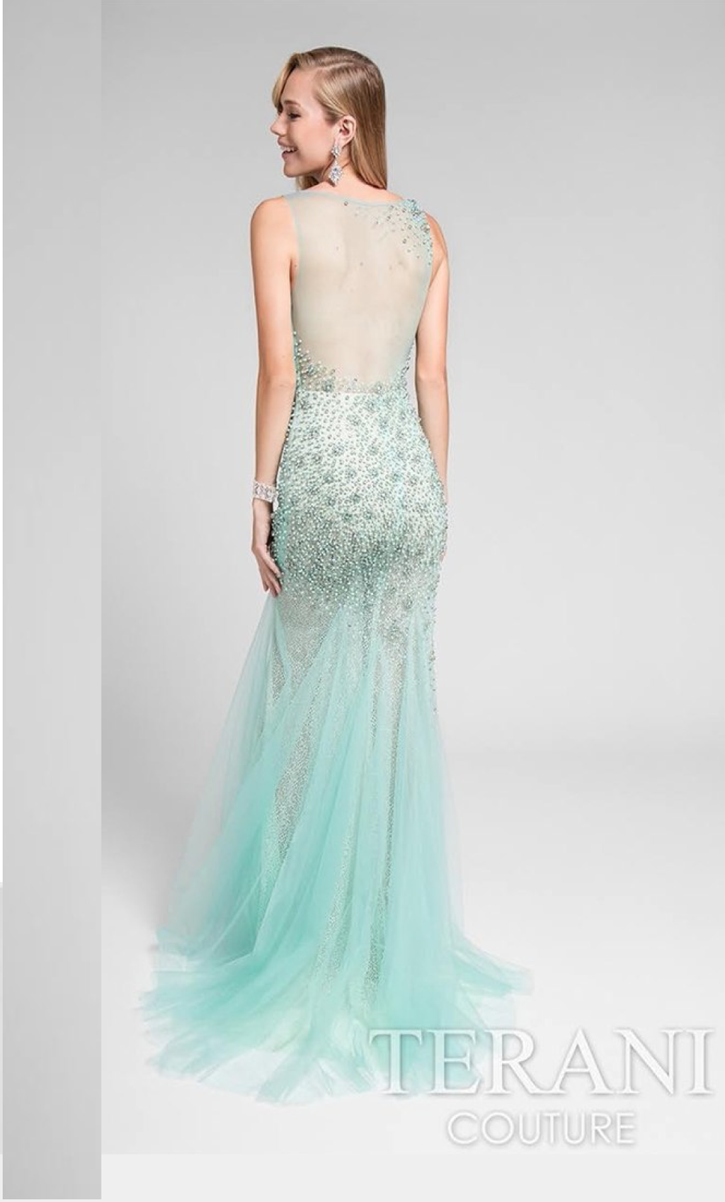 Vestido largo corte sirena color aqua - Laila's Dress