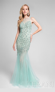 Vestido largo corte sirena color aqua - Laila's Dress