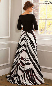 Vestido largo Negro con rayas blancas - Laila's Dress