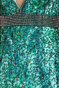 Vestido corto color verde con escote - Laila's Dress