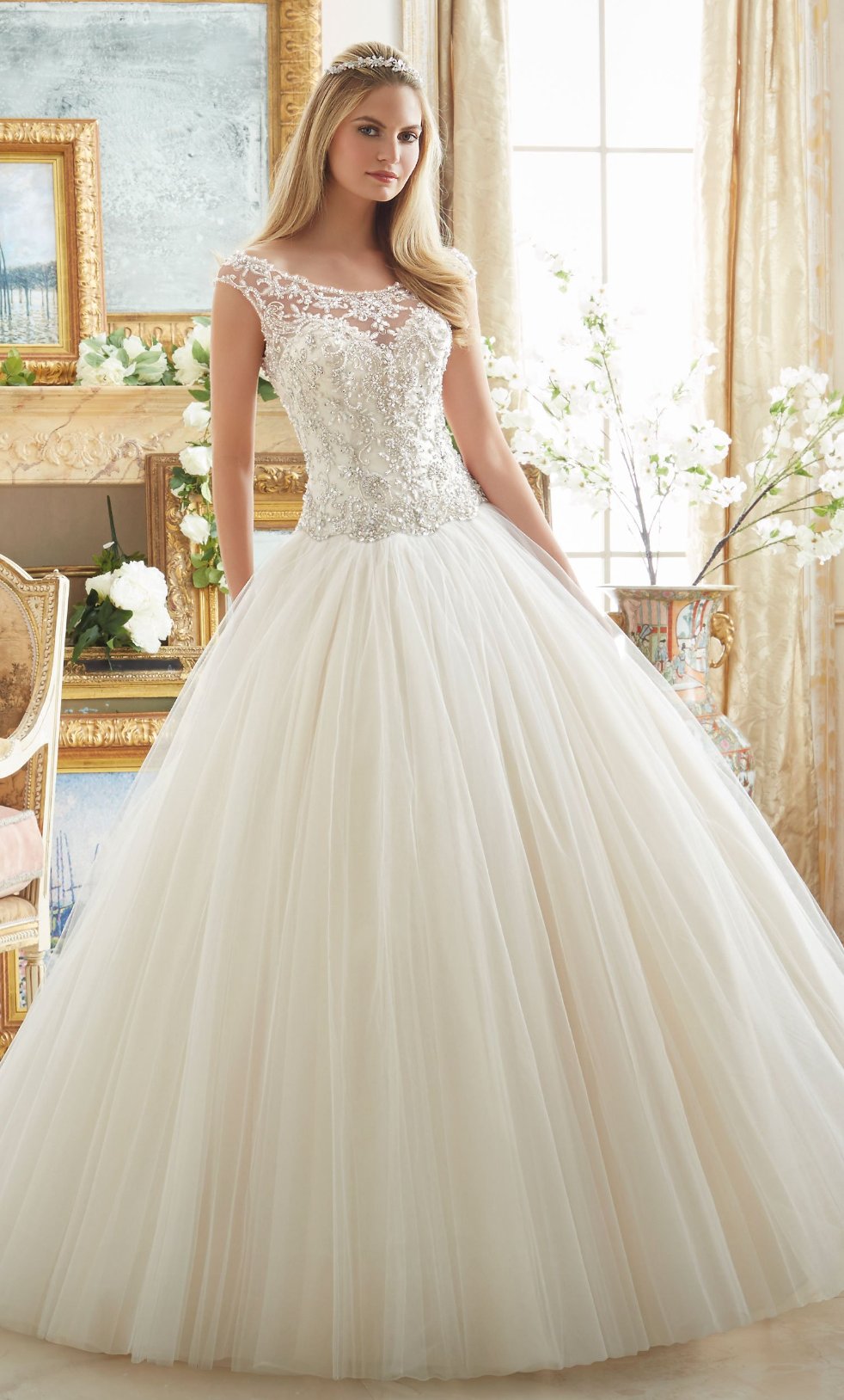 Vestido Novia manga gorra e ilusión - Laila's Dress