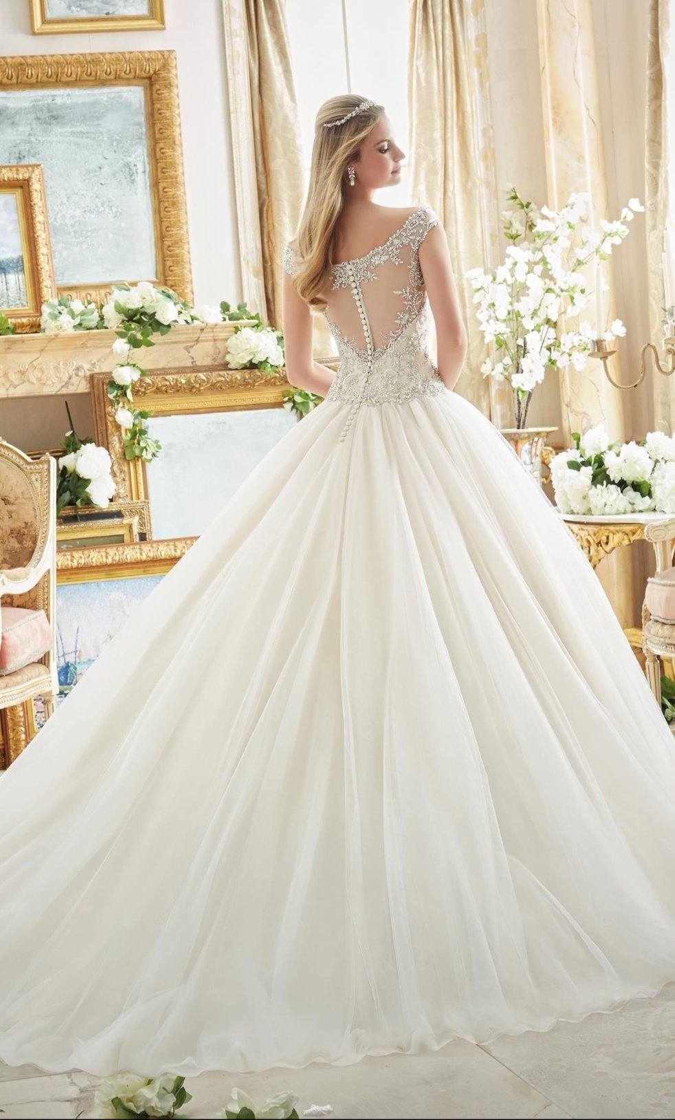 Vestido Novia manga gorra e ilusión - Laila's Dress