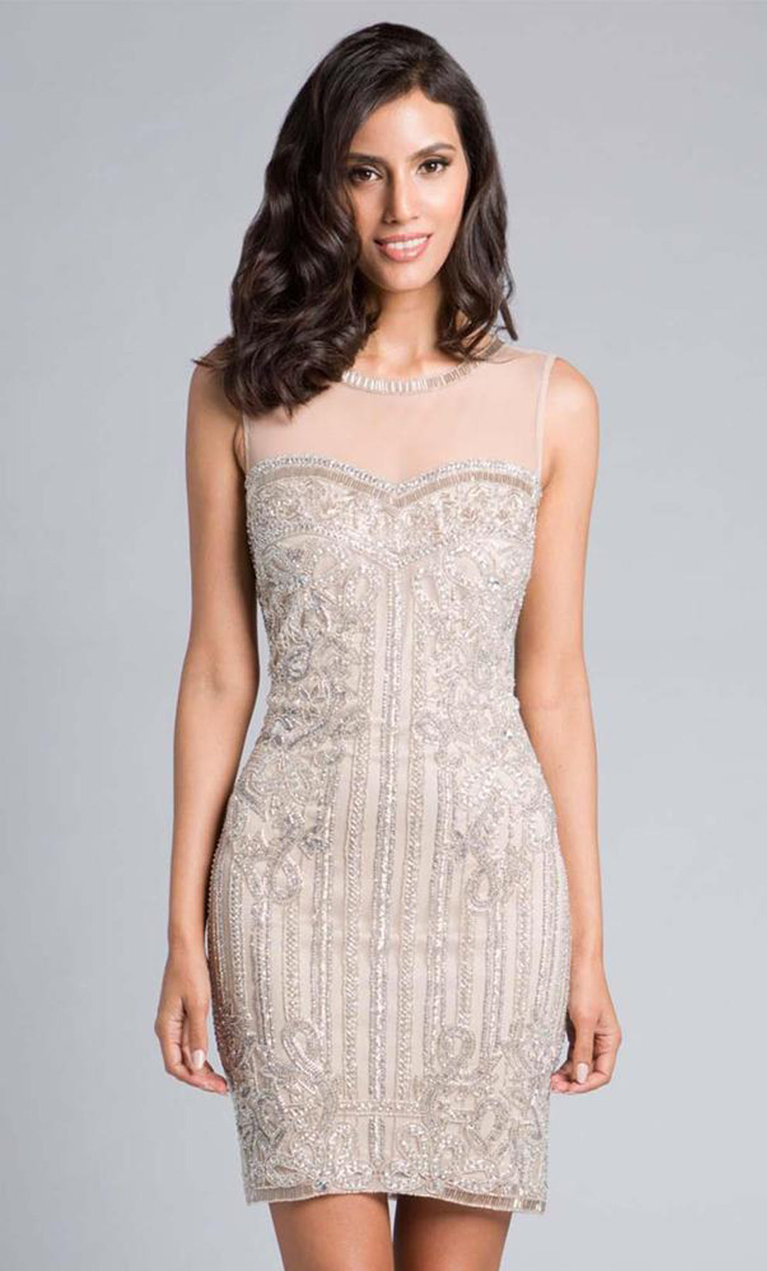 Vestido corto plata con pedrería - Laila's Dress