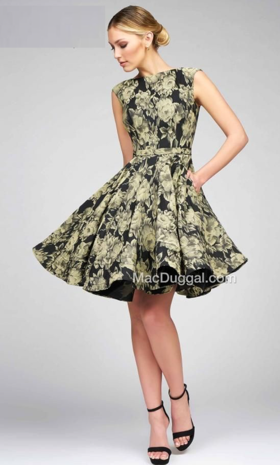 Vestido corto cuello barco estampado - Laila's Dress
