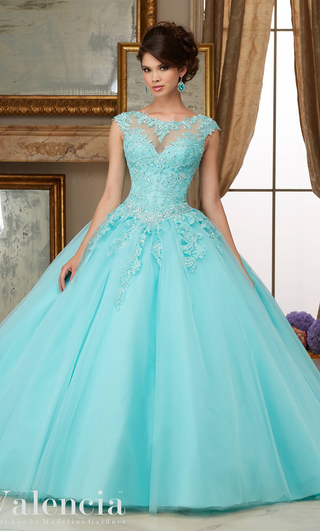 Quinceañero color aqua - Laila's Dress