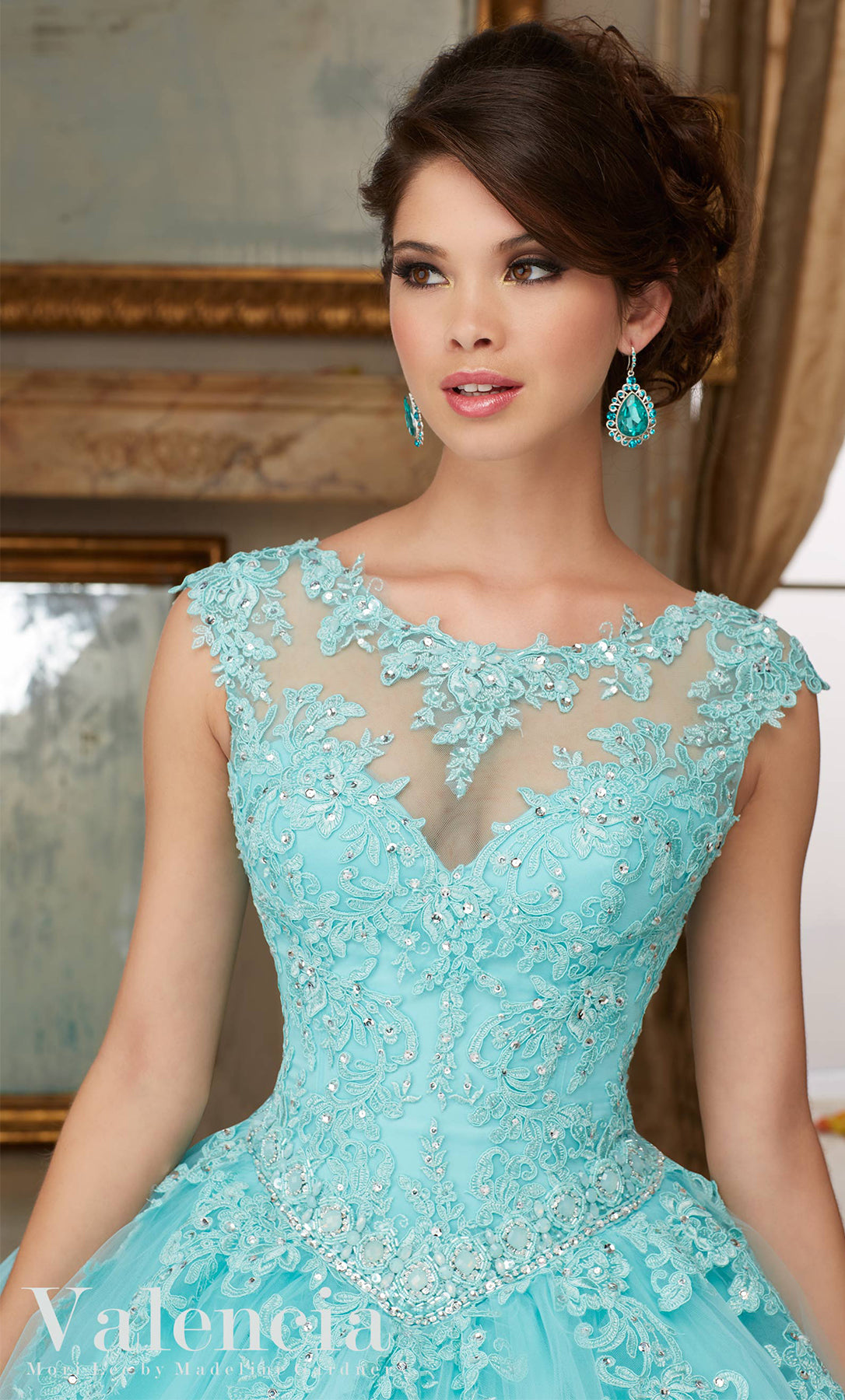 Quinceañero color aqua - Laila's Dress