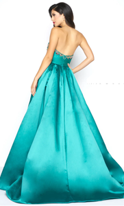 Vestido color teal sin tirantes - Laila's Dress