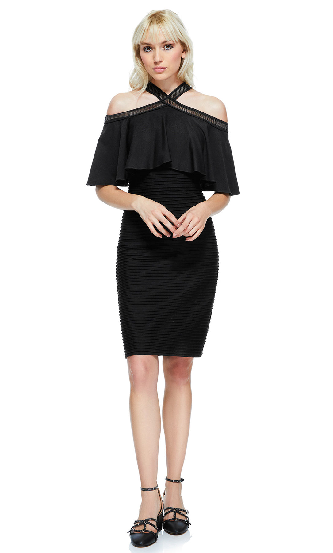Vestido corto con hombros descubiertos Tadashi Shoji - Laila's Dress