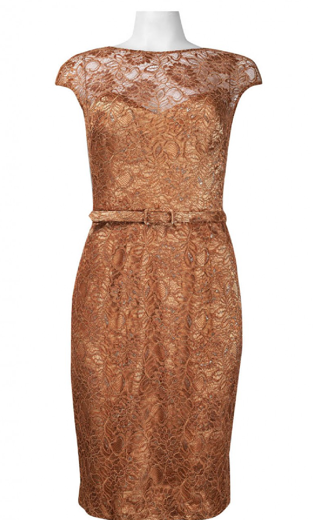Vestido corto ocre de encaje satinado - Laila's Dress