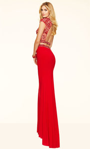 Vestido largo rojo con crop top - Laila's Dress