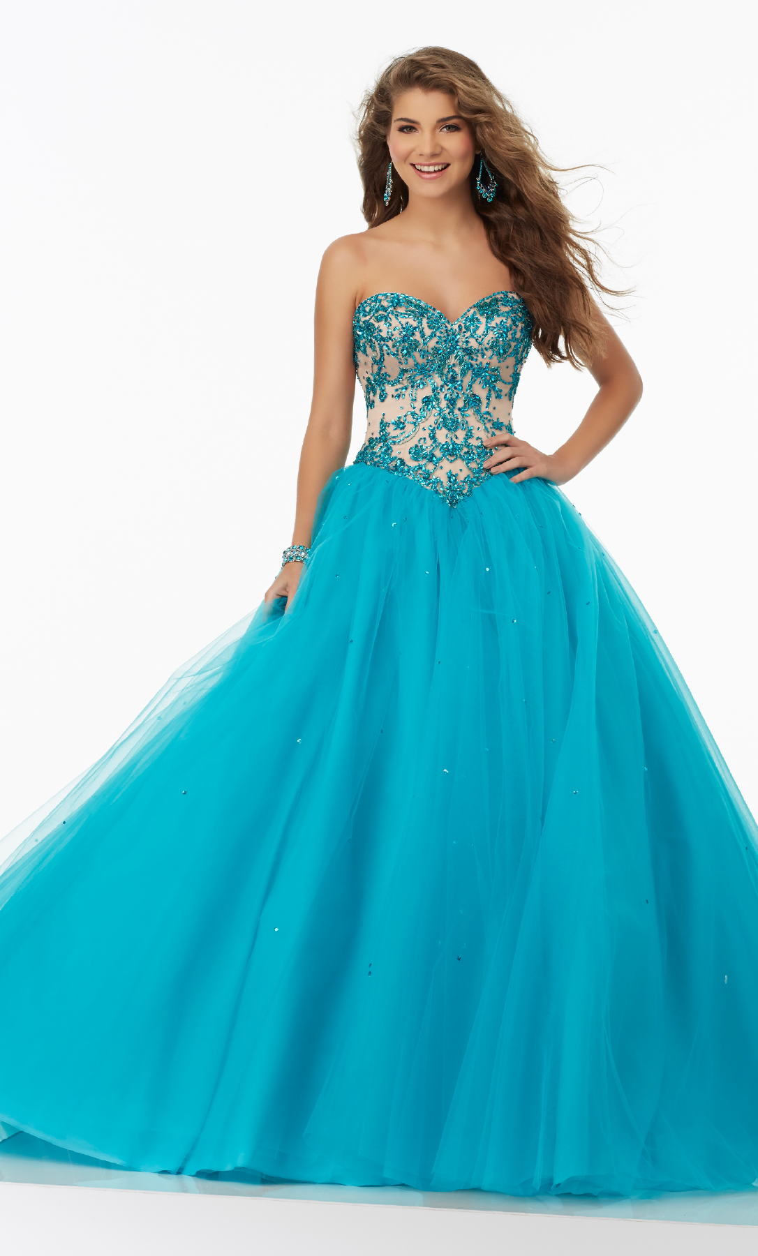 Vestido de XV años con pedrería en blusa - Laila's Dress