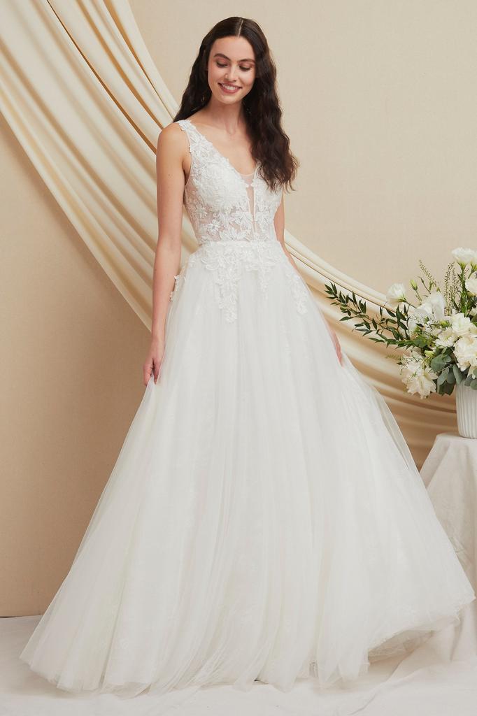 Vestido de novia linea A ligera