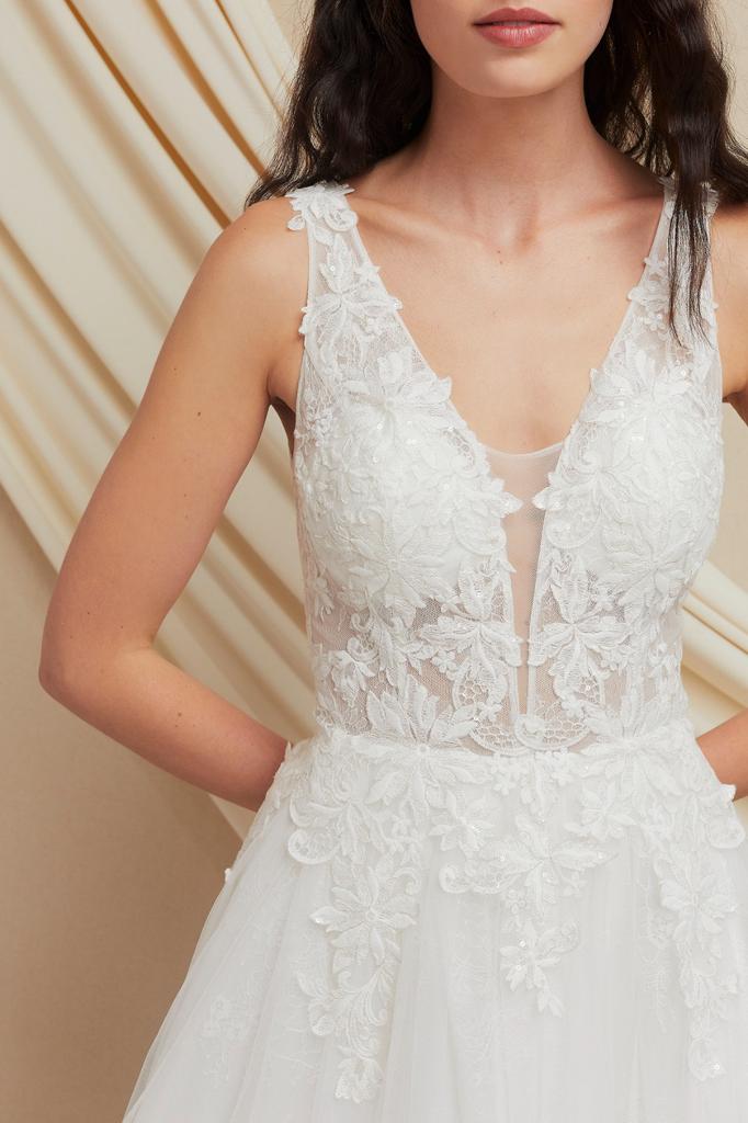 Vestido de novia linea A ligera