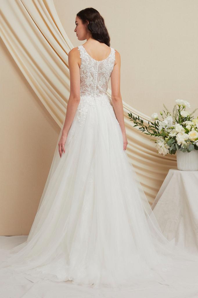 Vestido de novia linea A ligera